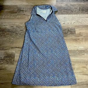 Blue like the sea diamond print summer dress in performance material.